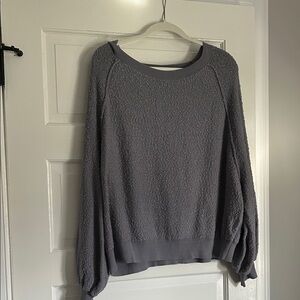 Free People Charcoal Blue Crew Neck Sweater